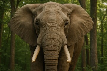 Fototapeta premium A large elephant standing in the middle of a forest