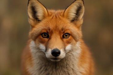 Fototapeta premium A close up of a red fox looking at the camera