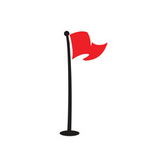 Fototapeta premium Red flag vector illustration element isolated symbol template