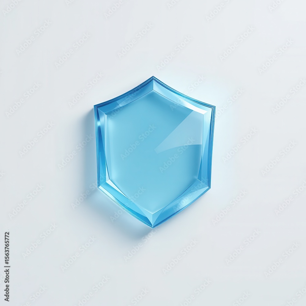 Fototapete a captivating 3d render of a shield emblem symbolizing security and protection