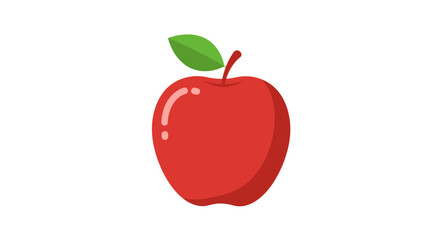 red apple on white background