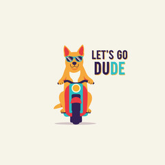 Fun Colorful Kangaroo Riding Scooter Illustration with Text Composition