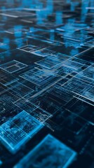 3D Digital Data Flow: Abstract Virtual Grid in Cyber Network Technology