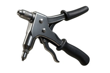 Professional rivet gun isolated on transparent background, metal hand tool