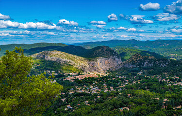 landscape with mountains and blue sky