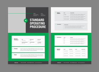 Standard Operating Procedure Design,  Business  Flyer, Pamphlet template 