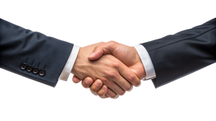 Business handshake showing agreement and partnership between people in formal attire