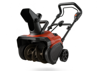 Electric snow blower isolated on transparent background, winter equipment