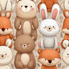 Baby Animal Drawing, Cute, Detailed, Soft Light