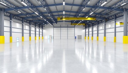 Empty warehouse interior.