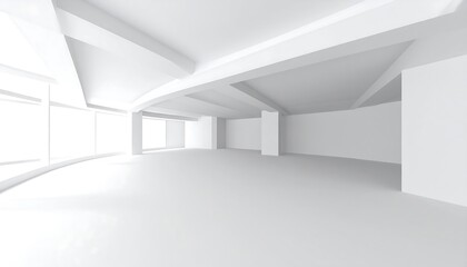 Obraz premium Empty White Office Space Interior.