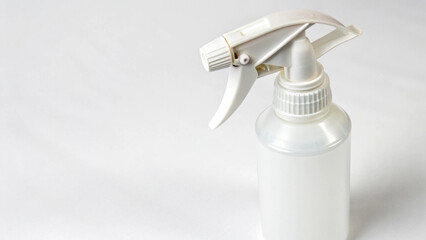 A plain white general-purpose spray bottle with a trigger top, for various liquid applications.