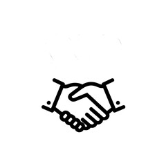handshake icon vector , Line art handshake on a white background on transparent background , no background