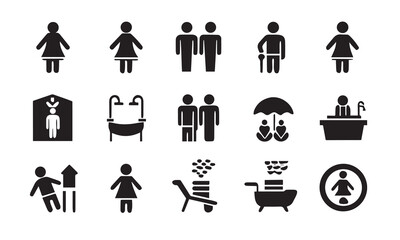 Toilet signs vector icons