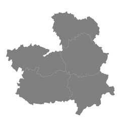 Obraz premium High Quality map of Castilla La mancha is a state of Spain, with borders of the districts