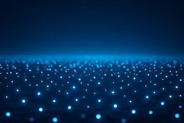 Abstract glowing blue orbs scattered across a dark textured surface with a soft gradient background