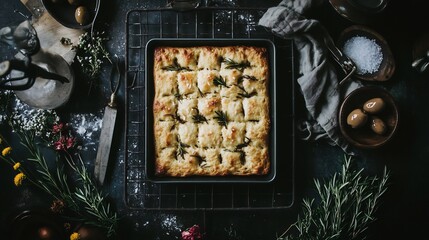 Gluten-Free Focaccia Bread with Rosemary, Sea Salt, and Olives