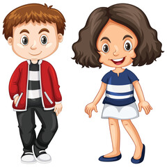 silhouette of girl and boy standing