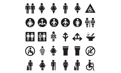 Toilet signs vector icons