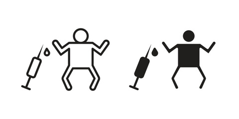 Baby Vaccination icon. Flat and stroke versions. Graphic elements.