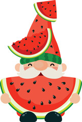 Adorable Watermelon Gnome with Fruit Hat