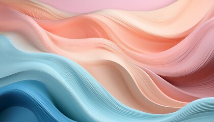 Obraz premium pastel waves in soft pink peach and blue creating a gentle flowing texture