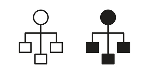 classification icon. Flat and stroke versions. Graphic elements.