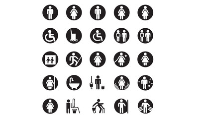 Toilet signs vector icons