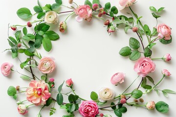 Vibrant Color Picture of Pale Pink and Beige Rose Bouquet with Magnolia and Eucalyptus