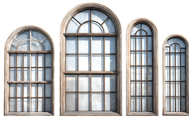 Obraz premium Classic arched window designs transparent background