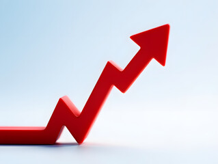 Unleashing Potential A Dynamic Red Arrow Symbolizing Upward Trajectory and Exponential Growth in Business and Finance Representing Success and Positive Trends