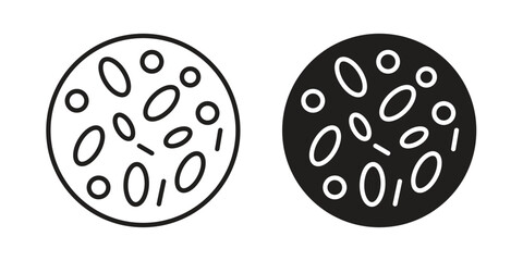 Thalassaemia icon. Flat and stroke versions. Graphic elements.