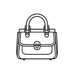 Cute fashionable handbag bag.Hand-drawn vector illustration