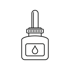 Pipette with oil drop icon in flat style. Dropper bottle vector illustration on isolated background. Medical tube sign business concept.
