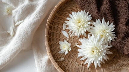 Brass Bookmark and Daffodil Blooms on Walnut Board
