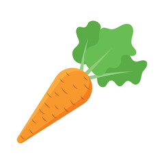 Carrot vegetable icon in flat style. Healthy food vector illustration on isolated background. Natural meal sign business concept.