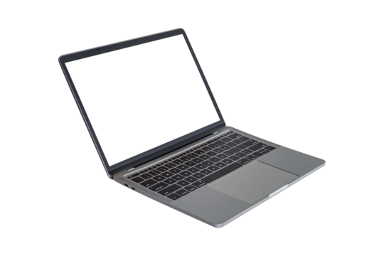 Laptop computer isolated on transparent background.