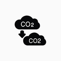 cloud co2 reduction vector icon