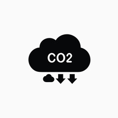 cloud co2 reduction vector icon