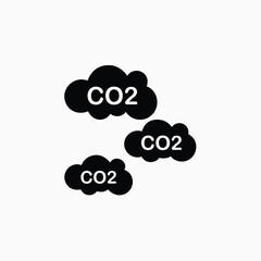 cloud co2 reduction vector icon