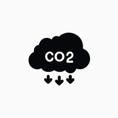 cloud co2 reduction vector icon