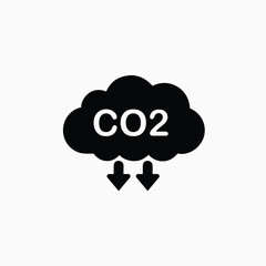 cloud co2 reduction vector icon