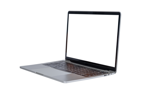 Laptop computer isolated on transparent background.