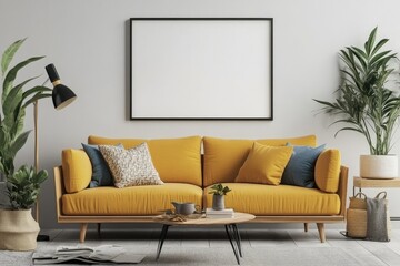 Detailed Visual  of Interior Living Room Rendering