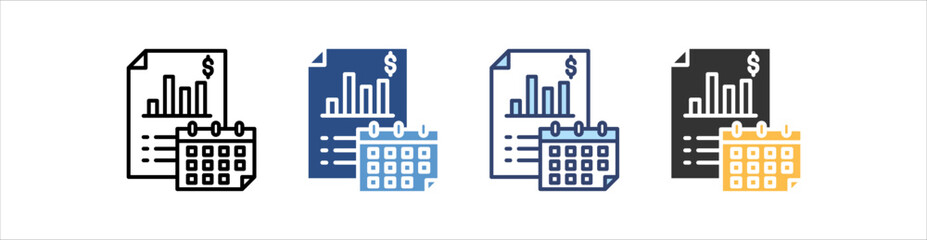 Obraz premium Period Icon Set Multiple Style Collection