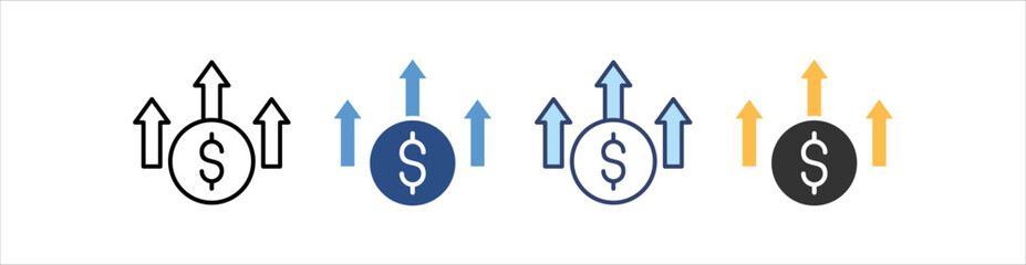 Profit Icon Set Multiple Style Collection