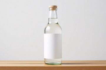 Elegant clear bottle with label