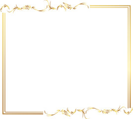 frame with leaves gold border Golden Border Warm Color Frame	
