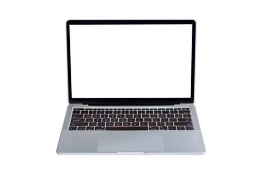 Laptop computer isolated on transparent background.