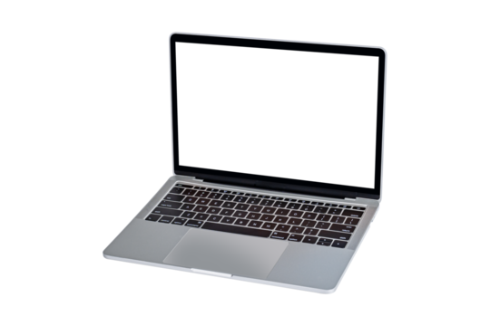 Laptop computer isolated on transparent background.